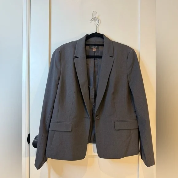 Nine West Women’s Charcoal Gray Blazer Size 14 - Picture 2 of 4